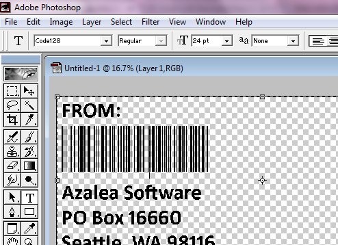 Code 128 C barcode in Adobe Photoshop