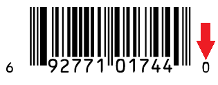 UPC A barcode with check digit
