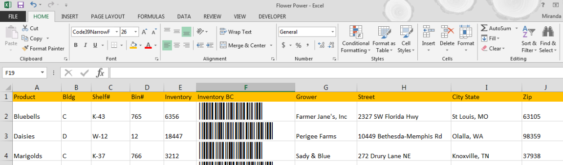 Code 39 Barcode Excel Macros From Azalea Software