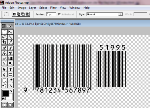 ISBN 13 barcode in Adobe Photoshop