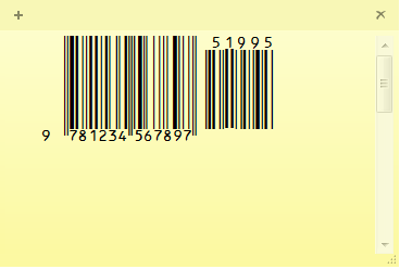 ISBN-13 barcode in Sticky Note